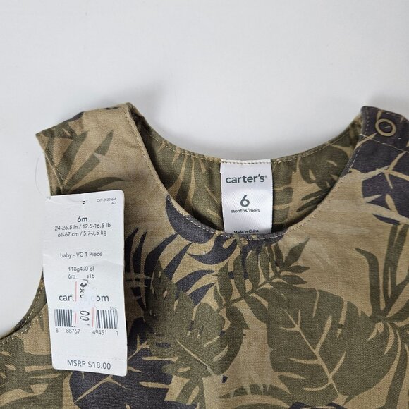 Carters Baby Romper Jungle Print Size 6 Months Little Beach Bum Surf Club - Picture 8 of 8